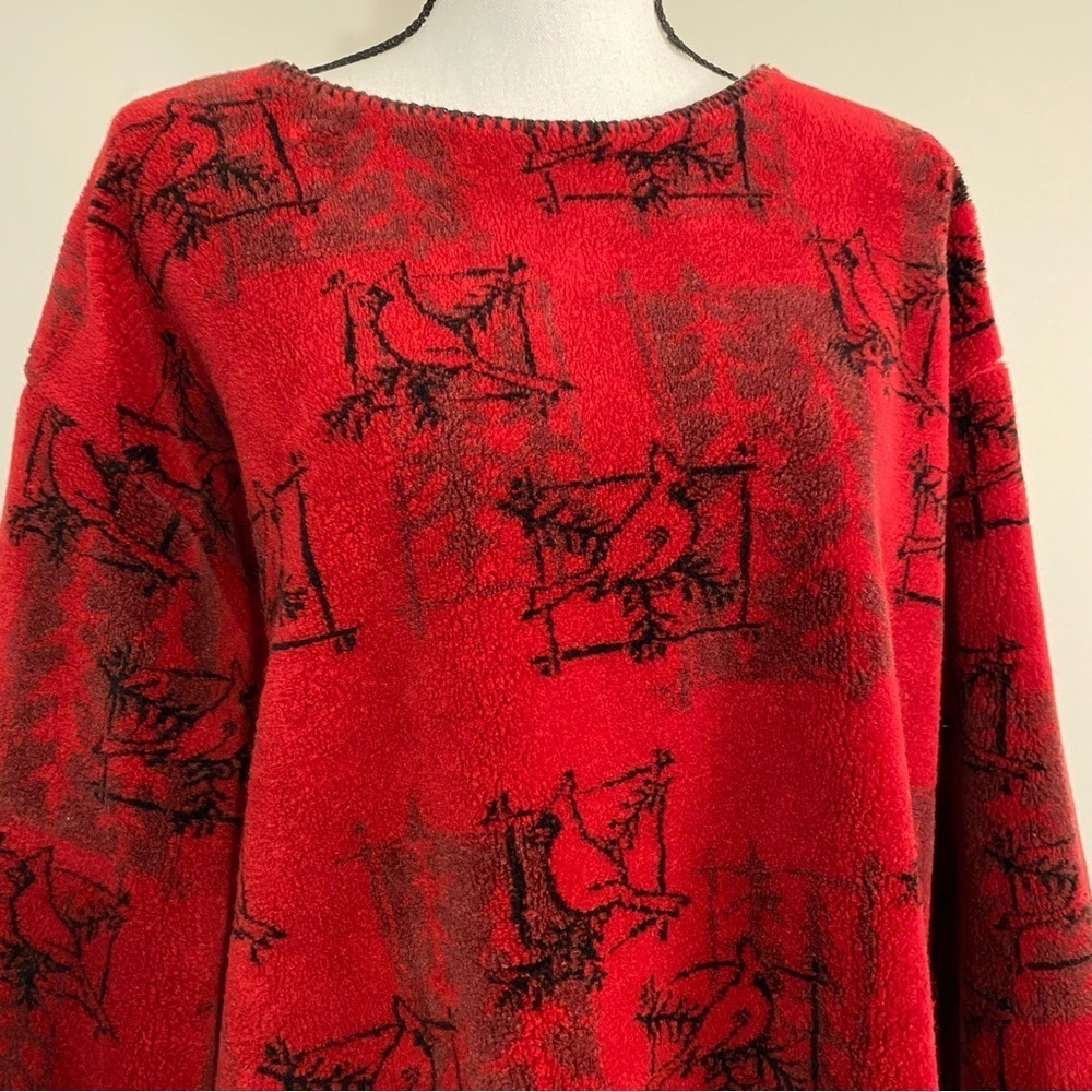 Artisans Vintage Red Cardinal Fleece Pullover Size XXL